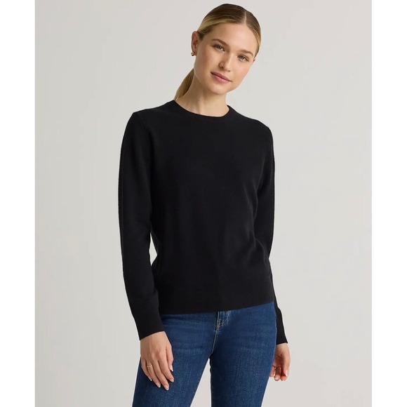 Quince Sweaters - Quince Mongolian Cashmere Crewneck Sweater Black LB1020-STIECC006-28338 Size M